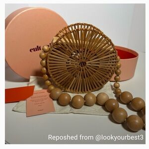 Cult Gaia Tan Bamboo Bag